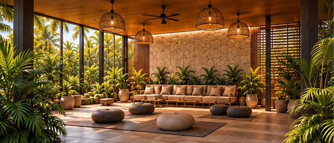 Tropical lounge area